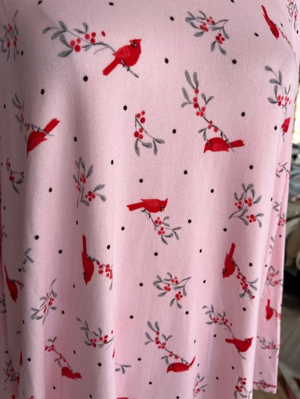 Title: NEW Cuddl Duds 2 Pc Pajama Set Cardinal Print Pink